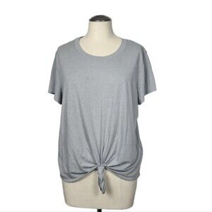 Madewell Short Sleeve Gray Front Tie Basic Casual Shirt XL